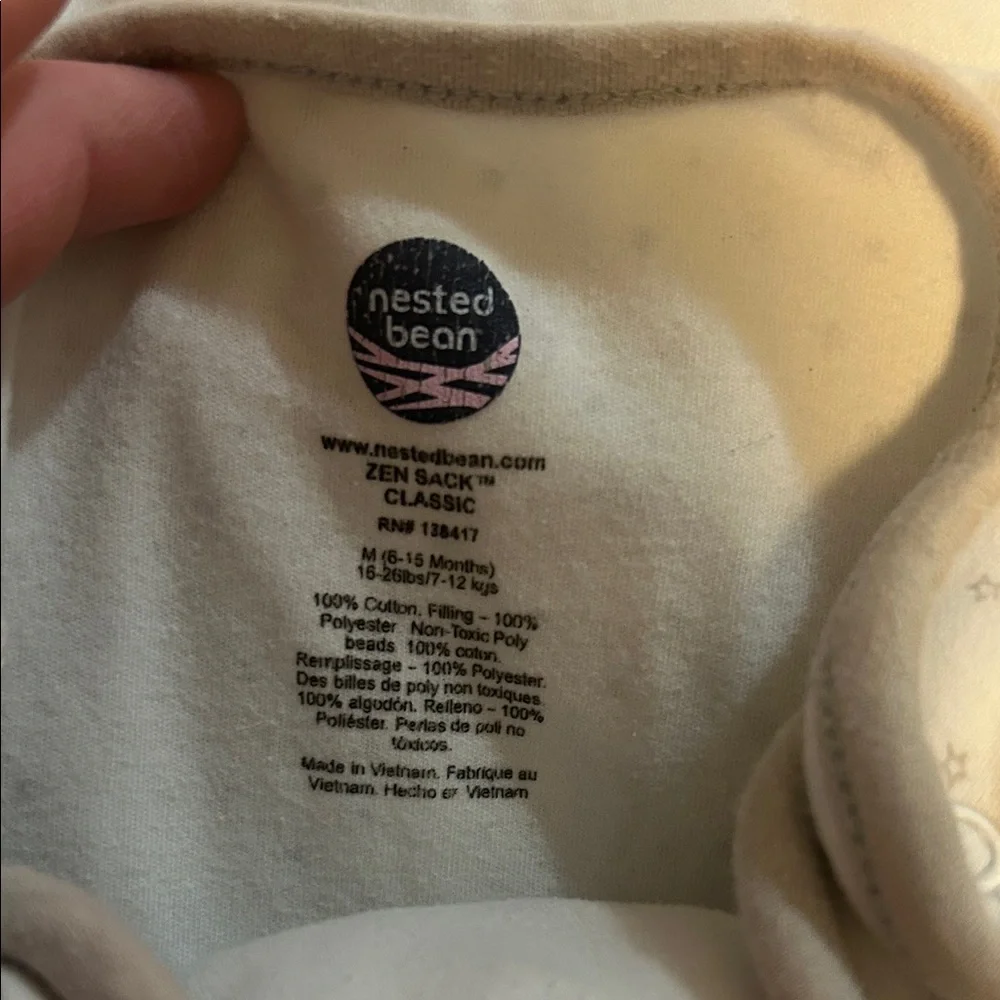 Nested Bean Cream and Gray Sleep Sack with Chick Embroidery